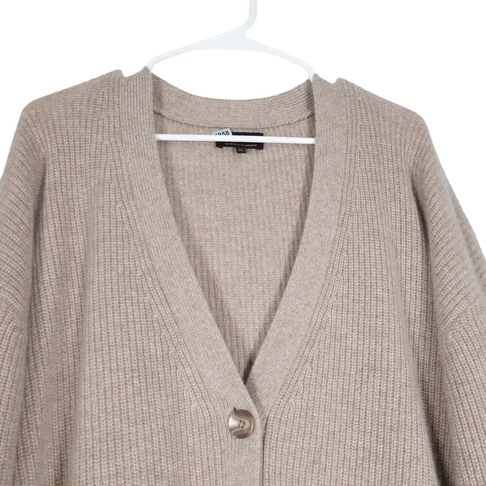 GUC Repaired Quince XL Oatmeal Mongolian Cashmere Fisherman Cropped Cardigan - Picture 4 of 12